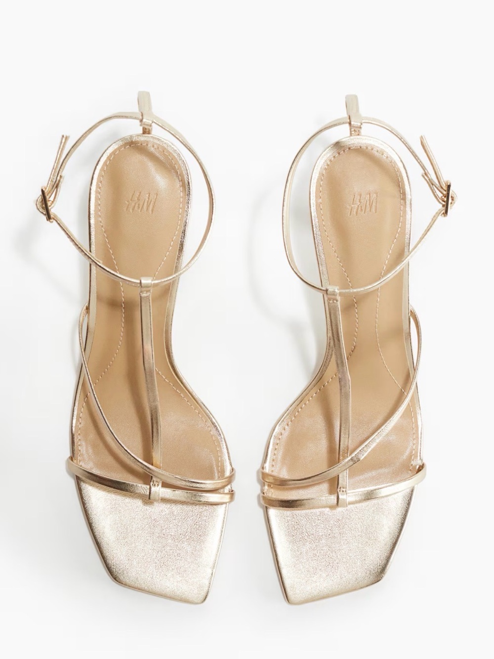 H&M Rose Gold Strappy Heeled Sandals